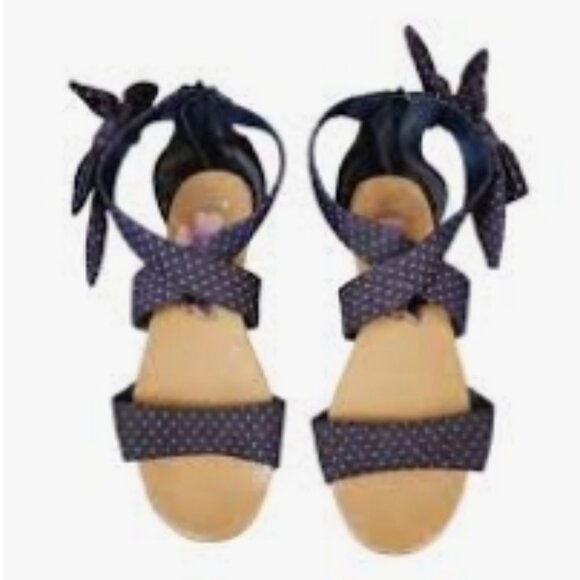 Disney Minnie Mouse Bow Fabric Blue /Pink Polka Dot Print Sandals🆕📦🏃🏻💨⚡🚚 - Picture 2 of 16